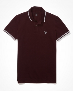 Polo nam American Eagle đỏ mận