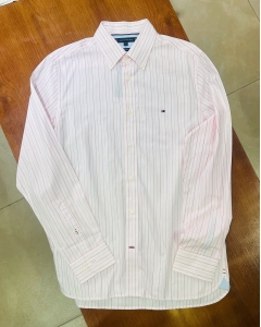 Áo Sơ Mi Tommy Sọc Hồng Pastel – Form Classic
