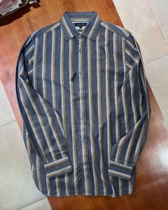 Áo Sơ Mi Tommy Sọc Xám Vàng – Form Classic