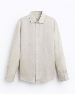 Sơ mi Zara Linen màu kem