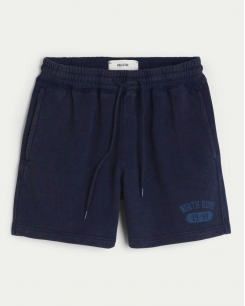 Quần Short Nỉ Hollister Xanh Đen Washed
