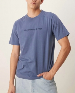 Áo cổ tròn Aber Logo xanh