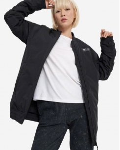Áo Khoác Bomber Dáng Dài Kappa Unisex Đen
