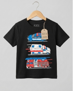 Áo Thun Bé Trai - Hình Xe Cứu Hỏa