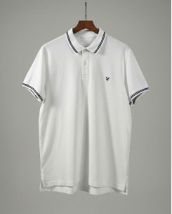 Polo nam Eagle trắng viền cổ