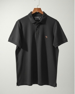 Polo Abercrombie đen logo nâu