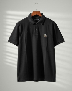 Polo Abercrombie đen logo hoa