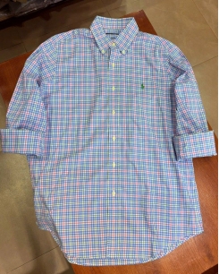 Sơ Mi Ralph Lauren Tay Ngắn Classic Fit Caro Xanh Ngọc