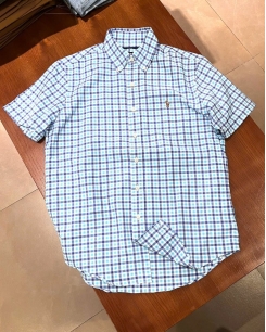 Áo Sơ Mi Ralph Lauren Tay Ngắn Classic Fit Caro Xanh