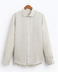 Sơ mi Zara Linen màu kem