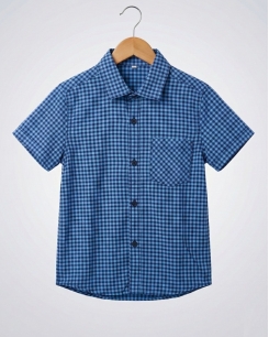 Áo Sơ Mi Bé Trai Tay Ngắn S&D - Caro Xanh