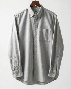 Áo Sơ Mi Nam Uniqlo Tay Dài Xám Chuột
