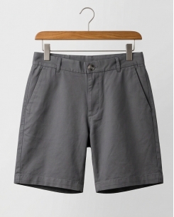 Quần Short Khaki Nam Dáng Trên Gối 7 Inches - Xám Chuột