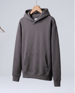 Áo Hoodie Nam Hollister Dáng Boxy - Xám Chuột