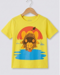 Áo Thun Bé Trai - Hình Sư Tử Vàng