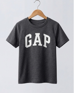 Áo Thun Bé Trai Logo Classic – Xám Đậm