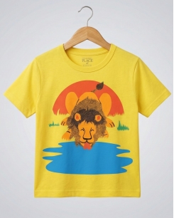 Áo Thun Bé Trai - Hình Sư Tử Vàng