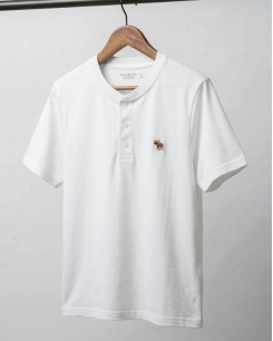 Áo Thun Henley Abercrombie Trắng