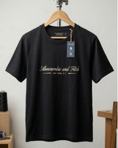 Áo Thun Nam AF chữ thêu màu đen