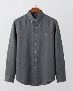 Áo Sơ Mi Nam Ralph Lauren Linen – Đen Xám