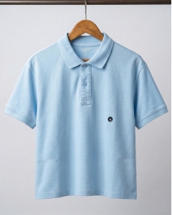 Áo Polo Hollister Boxy Crop Xanh Nhạt