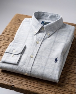 Áo Sơ Mi Ralph Slim Fit - Ghi Xám