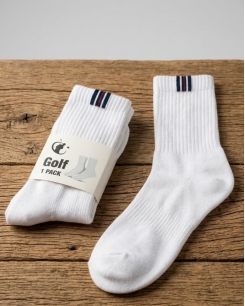 Set 5 Đôi Tất Nam Cổ Cao - Trắng Sọc