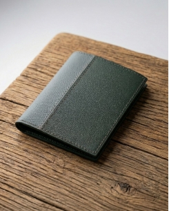 Ví Nam Dáng Đứng Da Bò Thật - Rêu Phối Xám