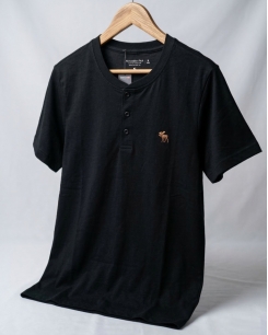 Áo Thun Henley Abercrombie & Fitch Màu Đen