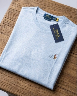 Áo Thun Nam Ralph Lauren Custom Slim Fit – Blue Heather