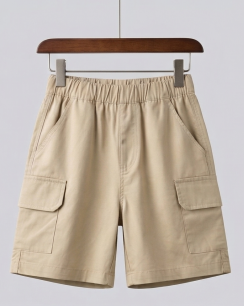Quần Short Cargo Bé Trai Vải Khaki – Màu Be