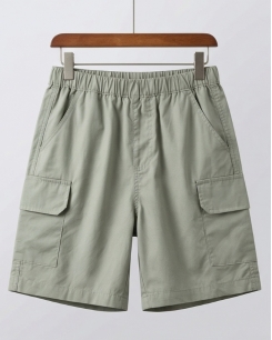 QUẦN SHORT CARGO BÉ TRAI NET - MÀU RÊU NHẠT