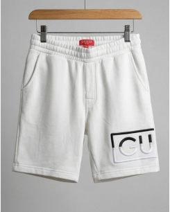 Quần Short Nỉ Nam Guess Logo Thêu - Màu Xám Xi Măng