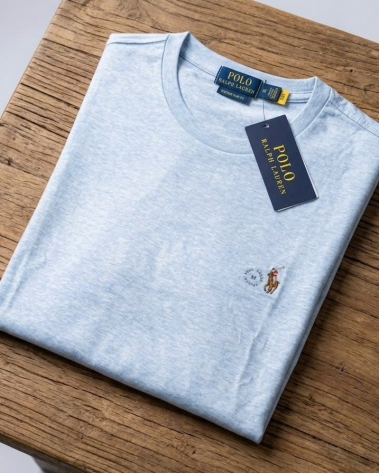 Áo Thun Nam Ralph Lauren Custom Slim Fit – Blue Heather