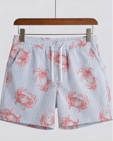 Short Nam American Eagle Seersucker – Họa Tiết Cua Đỏ