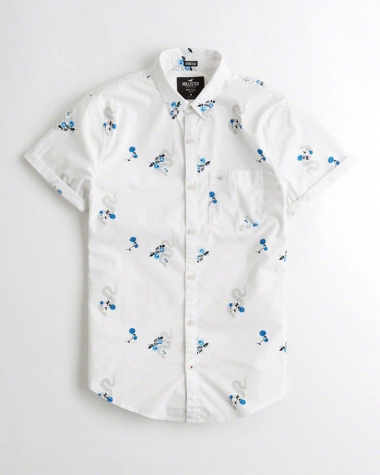 Sơ mi Hollister trắng tay ngắn