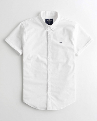 Sơ mi Hollister trắng ngắn tay
