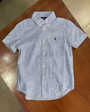 Sơ mi Ralph Linen sọc xanh