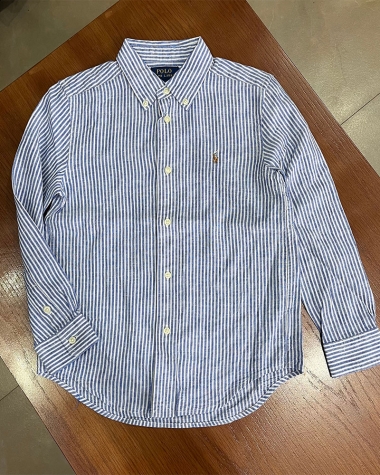 Sơ mi Ralph Lauren Linen sọc xanh