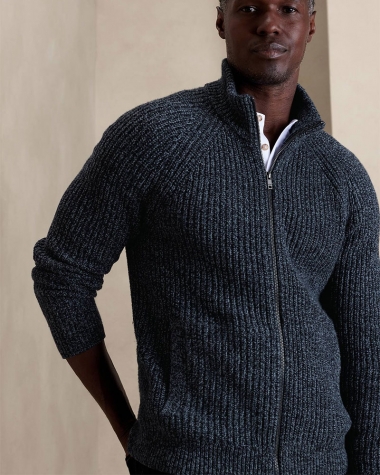 Áo Len Banana màu khóa kéo