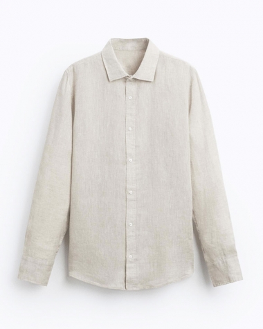 Sơ mi Zara Linen màu kem