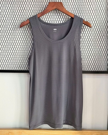 Áo 3 lỗ Uniqlo xám sọc  nhỏ