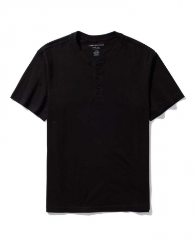 Áo Thun Nam Henley Đen – American Eagle