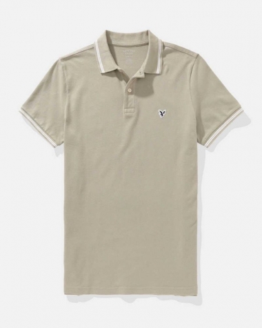 Áo polo nam American Eagle Slim Fit màu Bunker Olive