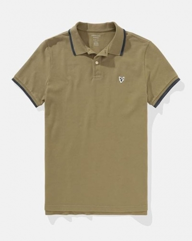 Áo Polo Nam American Eagle Slim Fit màu Olive Green