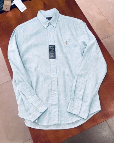 Sơ Mi Ralph Lauren Linen Xanh Nhạt