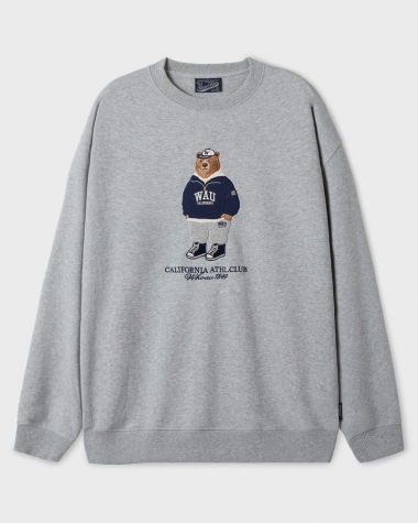 Áo Who.A.U Unisex Hình Gấu California Xám