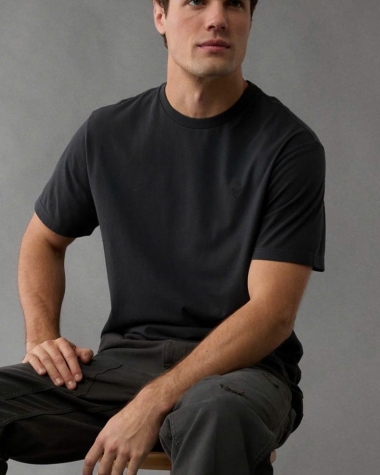 Áo thun nam Eagle màu đen phai