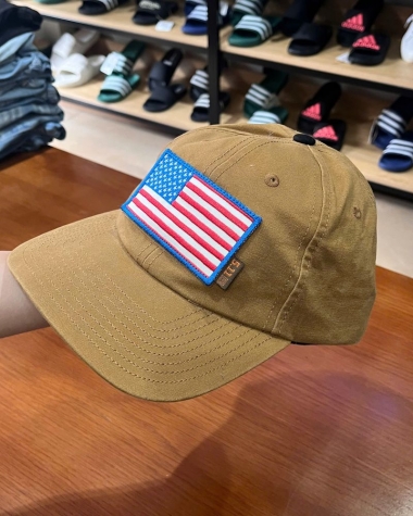 Mũ Lưỡi Trai Tactical 5.11 Vàng Khaki Cờ Mỹ