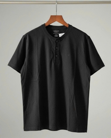 Áo Thun Nam Henley Đen – American Eagle